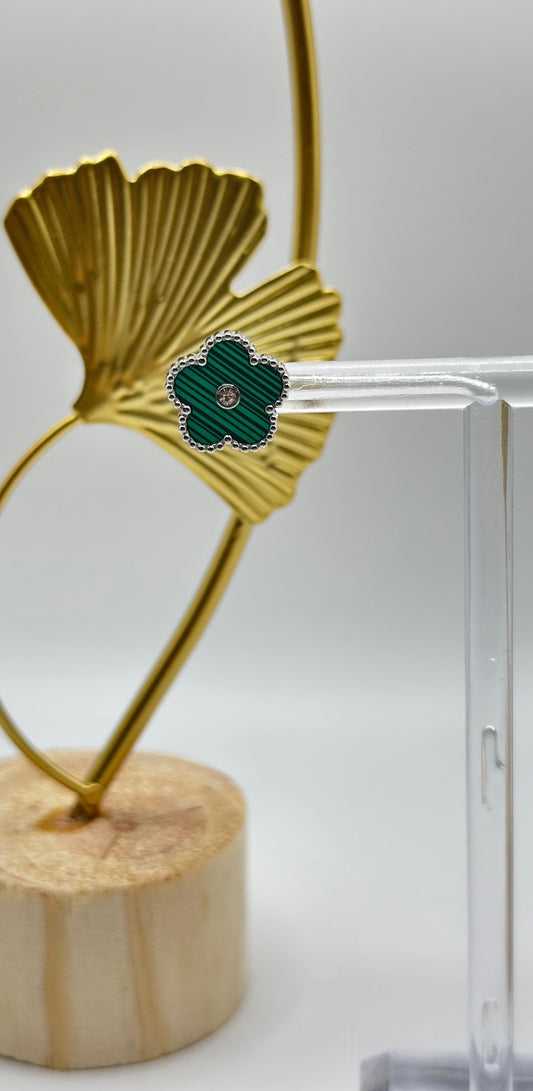 Orecchini Fiore con Zircone - Aurea Accessori