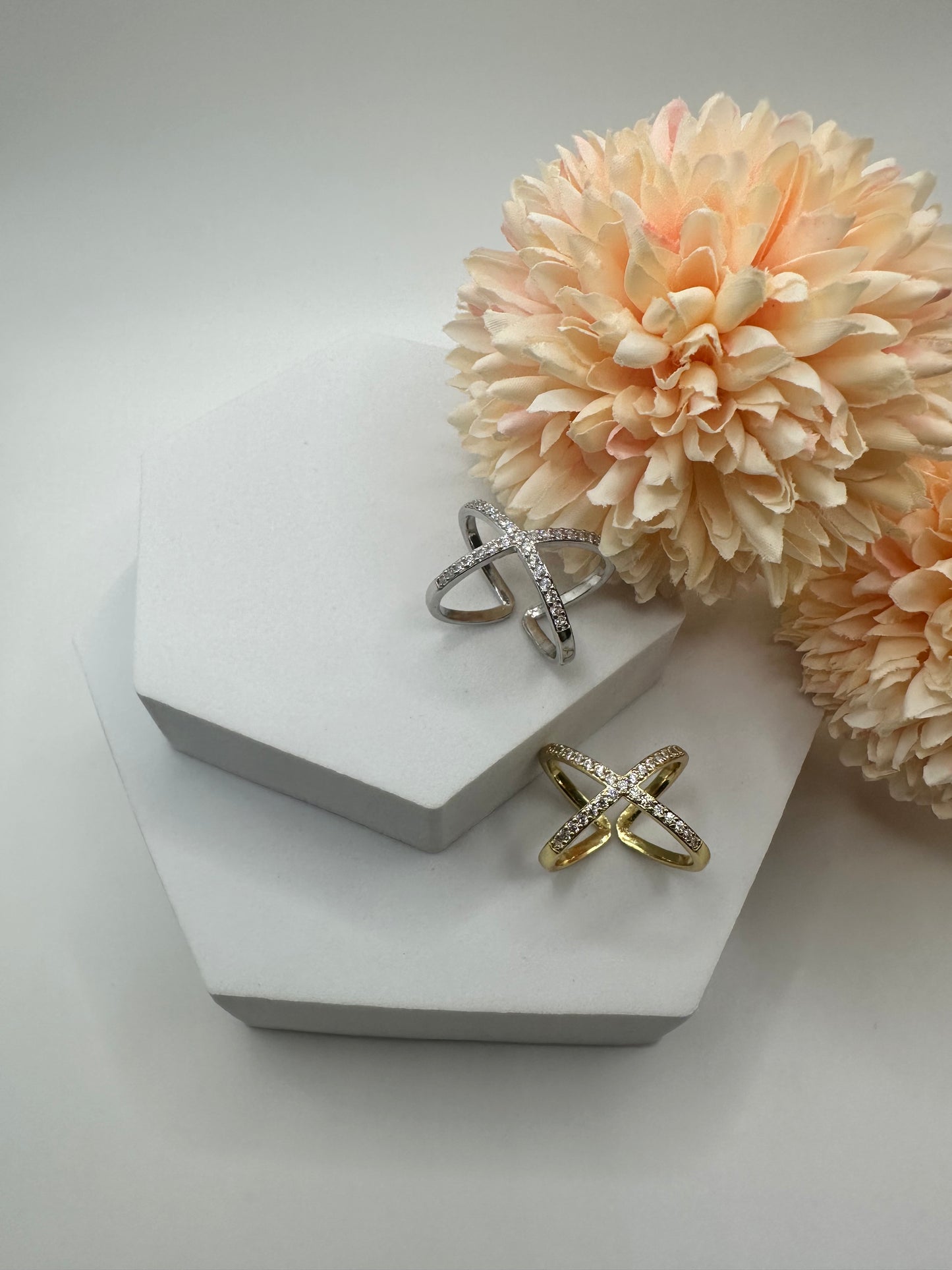 Anello Incrocio Strass - Aurea Accessori