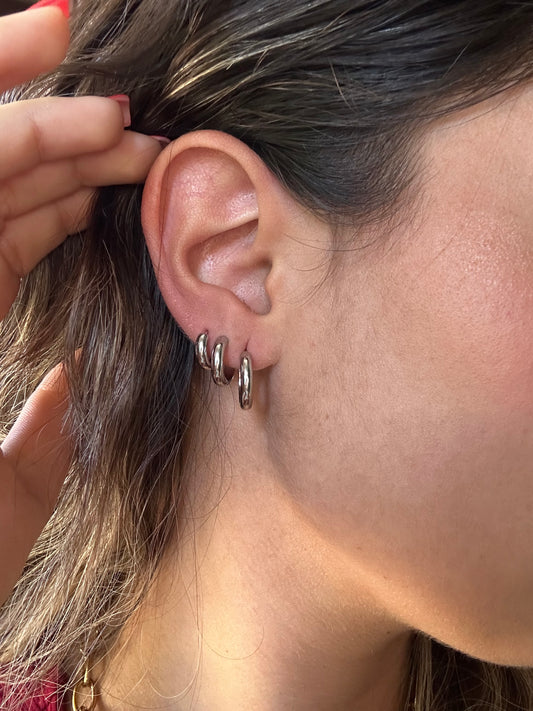 Orecchini Tris Hoop - Aurea Accessori
