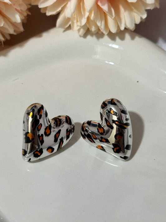 Orecchini Cuore Animalier - Aurea Accessori