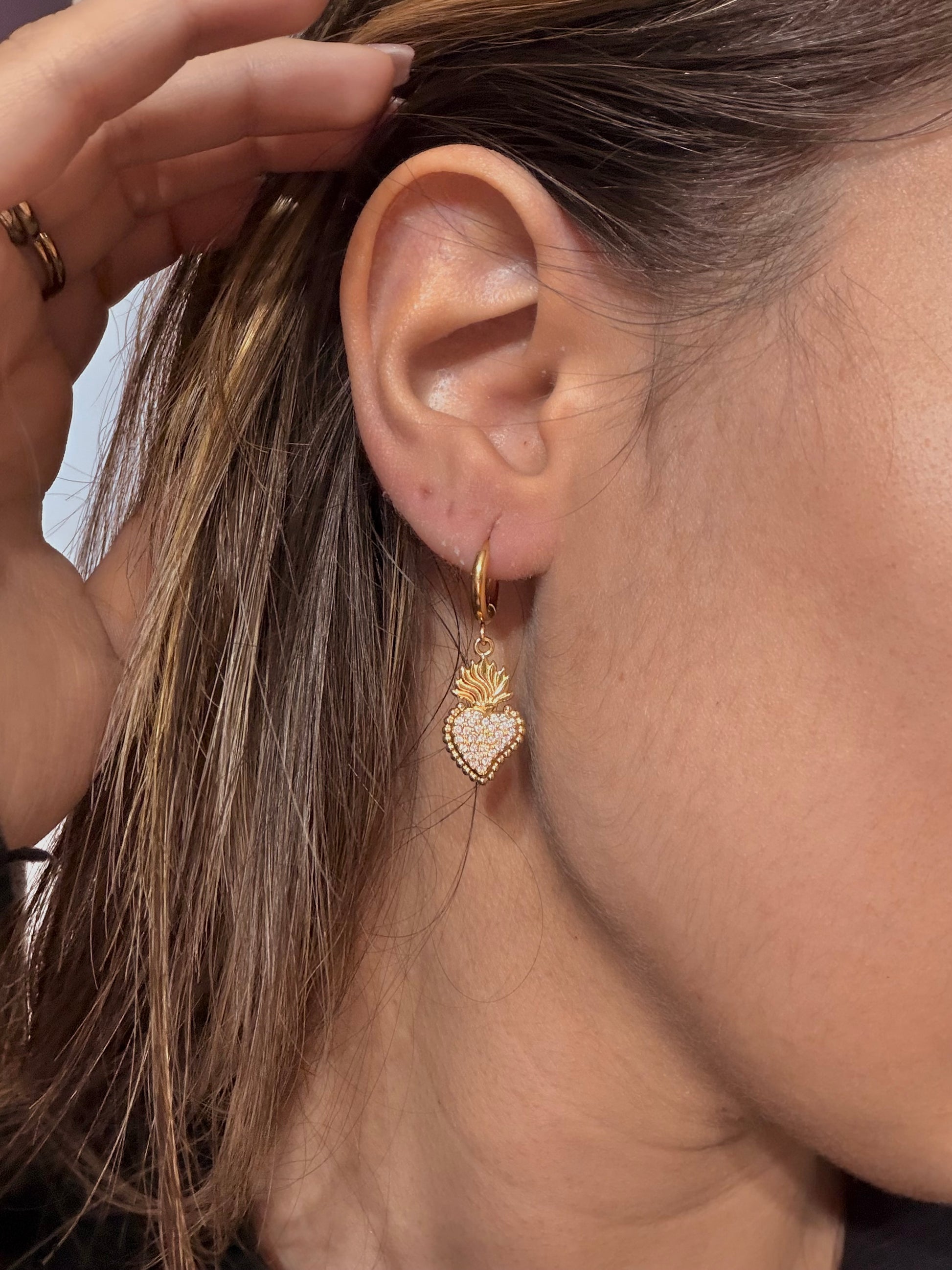 Orecchini Cuore strass - Aurea Accessori