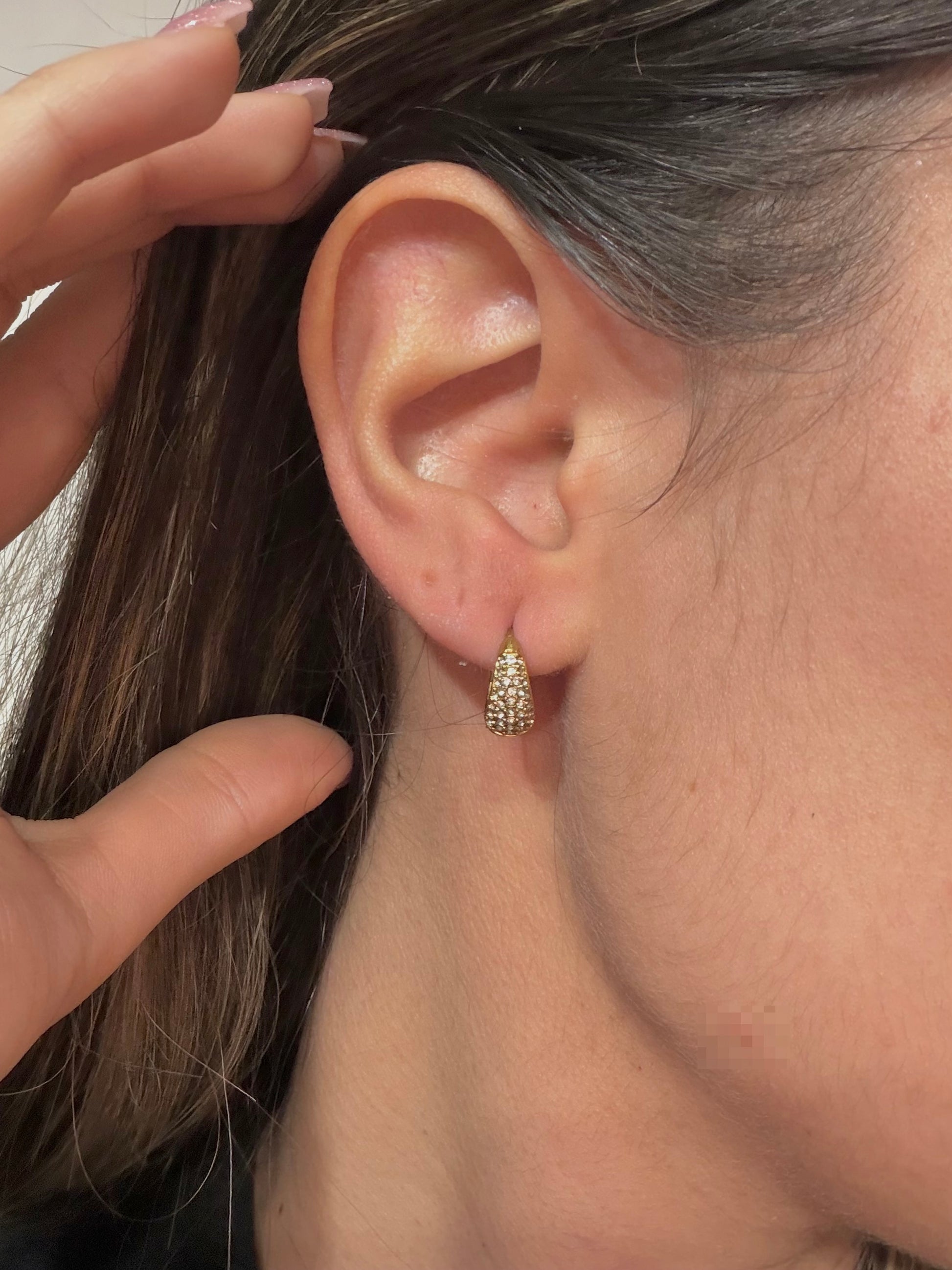 Orecchini Hoop strass - Aurea Accessori