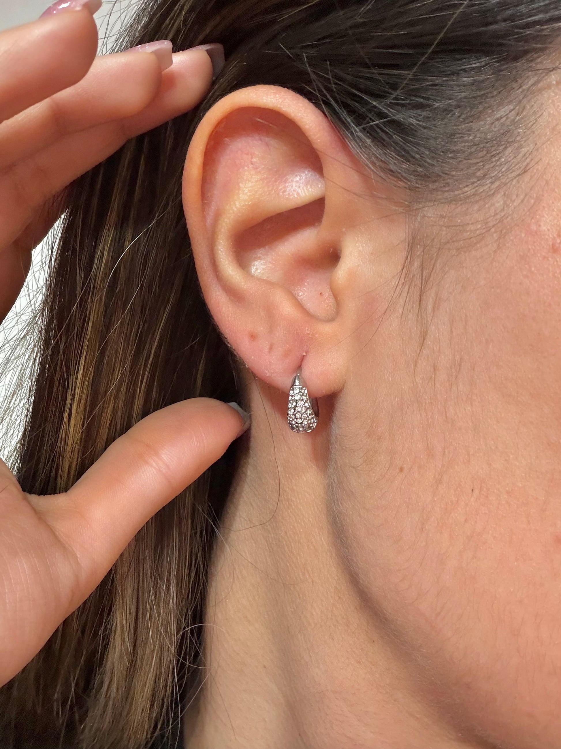Orecchini Hoop strass - Aurea Accessori